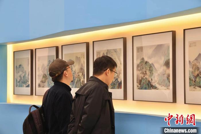 “景·色”——2023當代青綠山水畫學術邀請展現場。 主辦方供圖