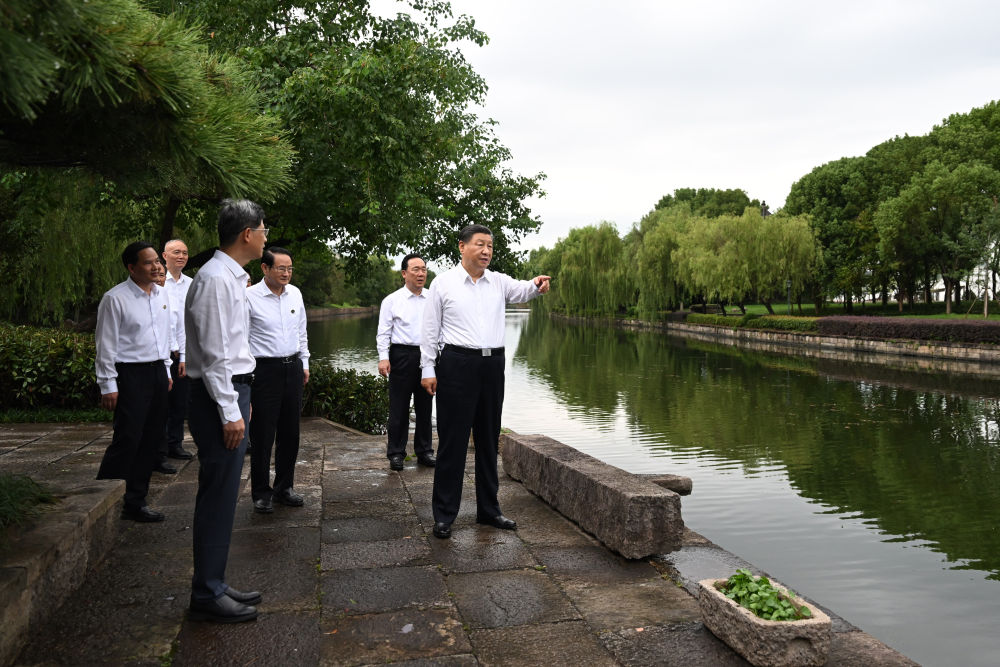 2023年9月20日下午，習近平在浙江省紹興市浙東運河文化園考察。新華社記者 謝環(huán)馳 攝