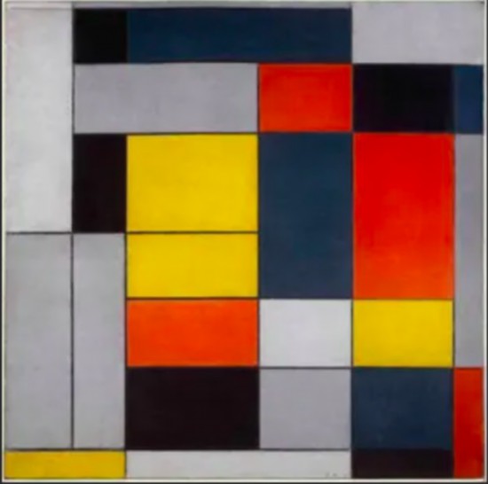 蒙德里安，《No.6/構成II》，1920年，布面油畫，英國泰特美術館藏（貝耶勒基金會展品）